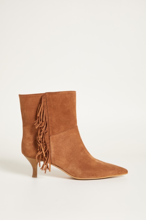 Fringed Suede Ankle Boots Intrend