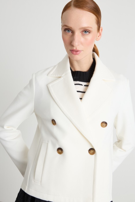 Caban in jersey piqué