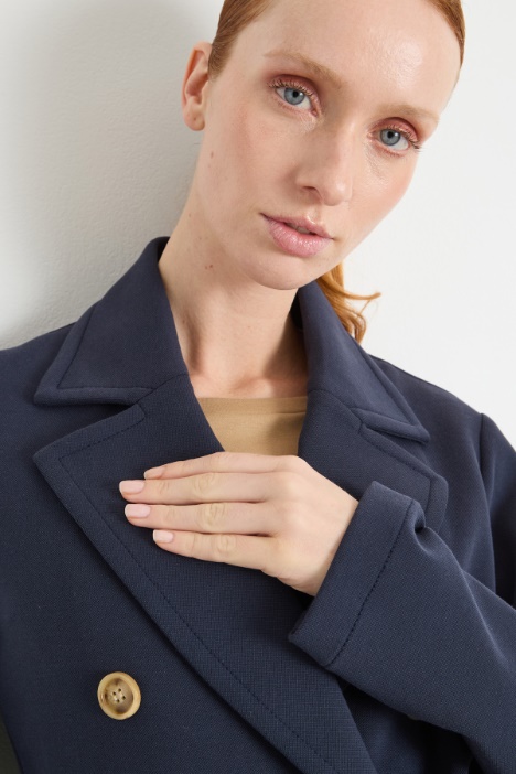 Caban in jersey piqué