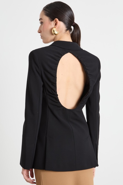 Blazer slim in jersey compatto