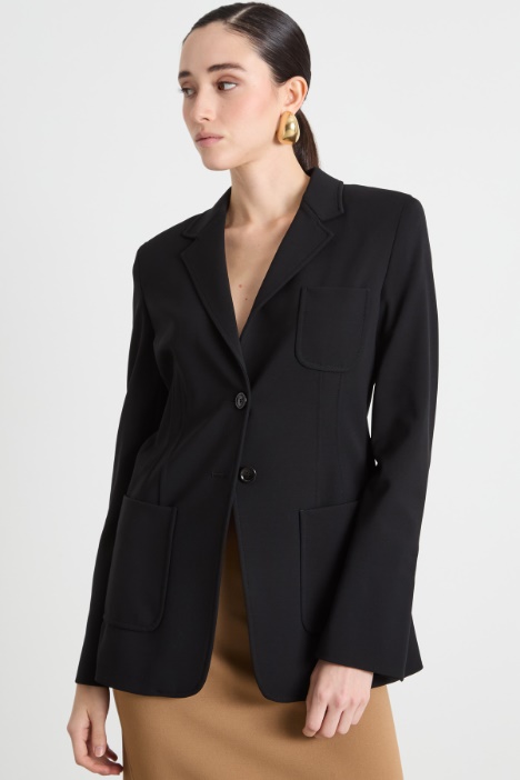 Slim-fit compact jersey blazer Intrend