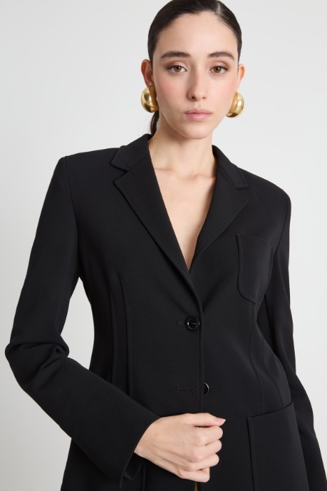 Blazer slim in jersey compatto
