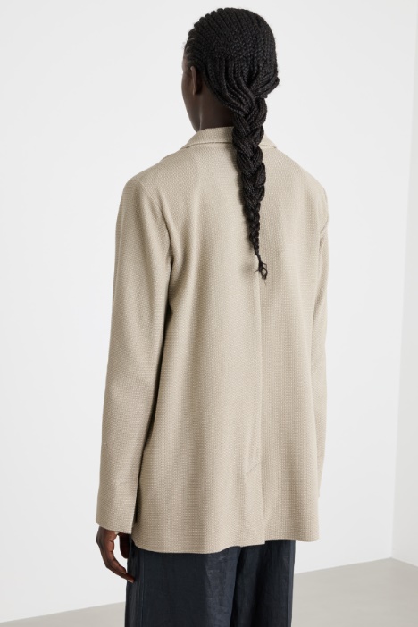 Chaqueta de jersey jacquard laminado