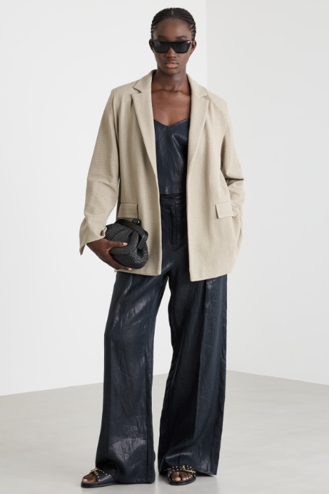 Giacca in jersey jacquard laminato Intrend