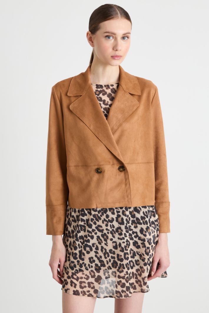 Double-breasted blazer in velvet-finish fabric Intrend - 2