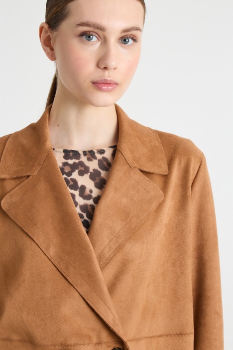 Blazer doppiopetto in tessuto dal finish vellutato