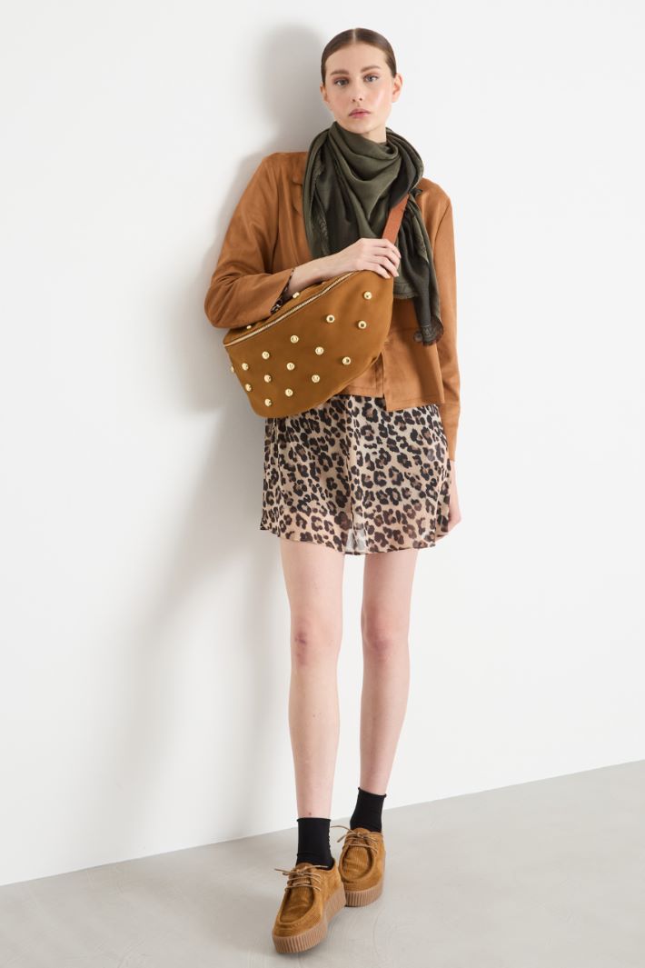 Double-breasted blazer in velvet-finish fabric Intrend