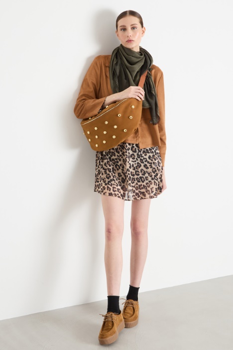 Double-breasted blazer in velvet-finish fabric Intrend