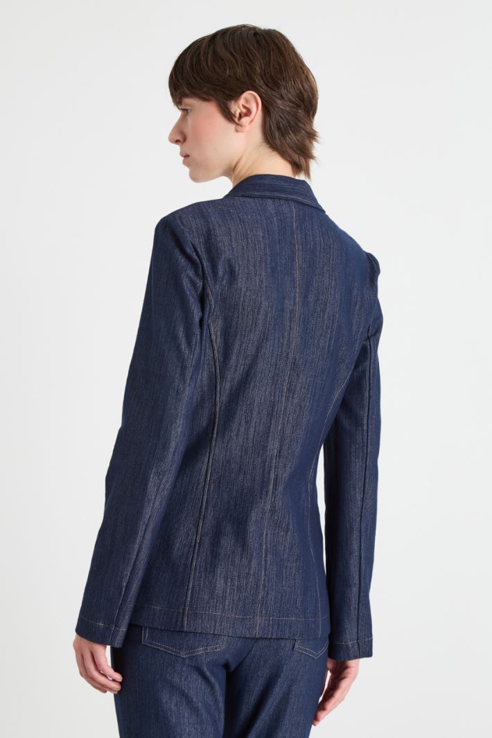 Blazer in jersey effetto jeans Intrend - 4