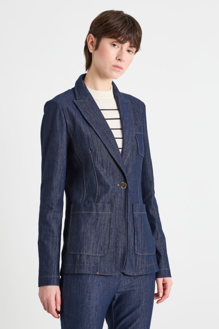 Blazer in jersey effetto jeans Intrend - 2