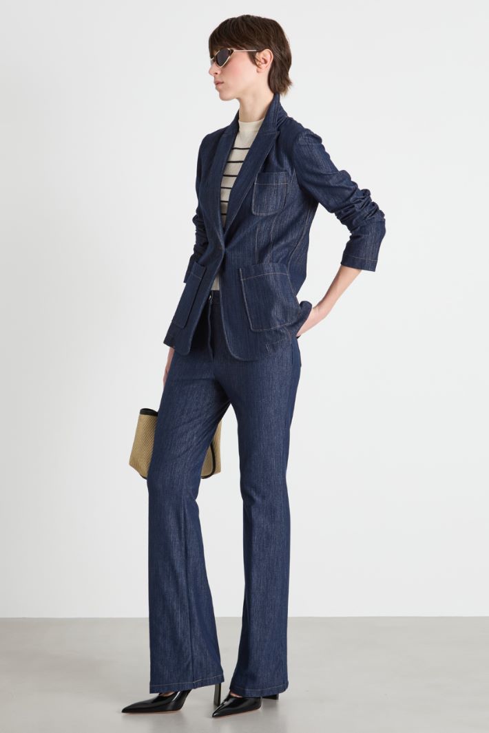 Blazer in jersey effetto jeans Intrend