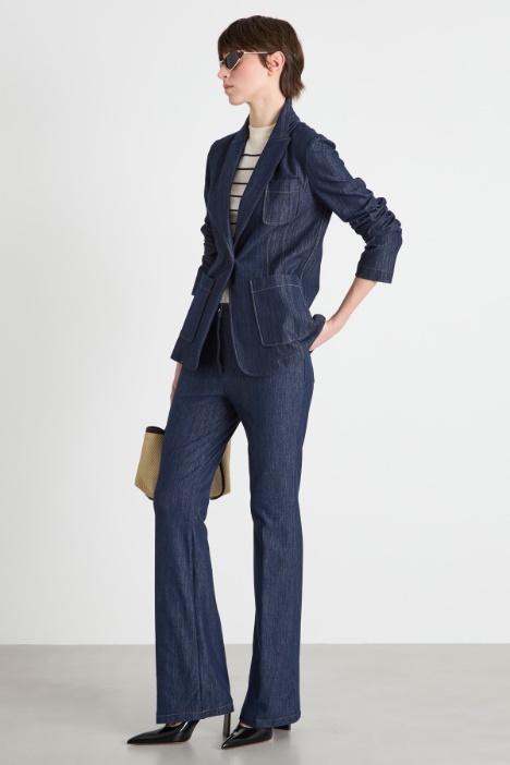 Blazer in jersey effetto jeans Intrend