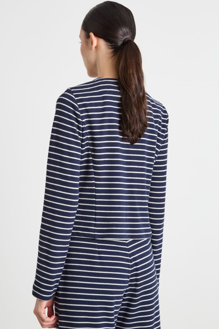 Collarless piqué jersey jacket Intrend - 4