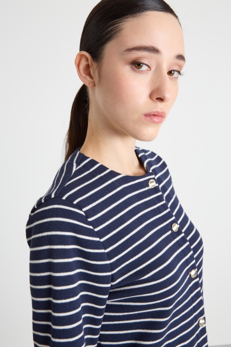 Giacca girocollo in jersey piqué