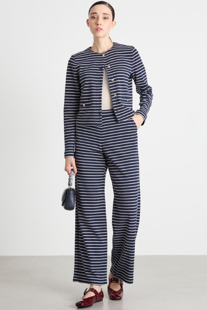 Collarless piqué jersey jacket Intrend