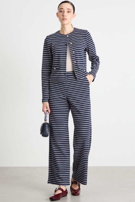 Collarless piqué jersey jacket Intrend