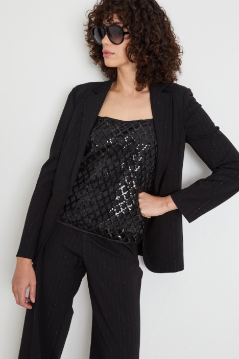 Pinstripe jersey blazer Intrend