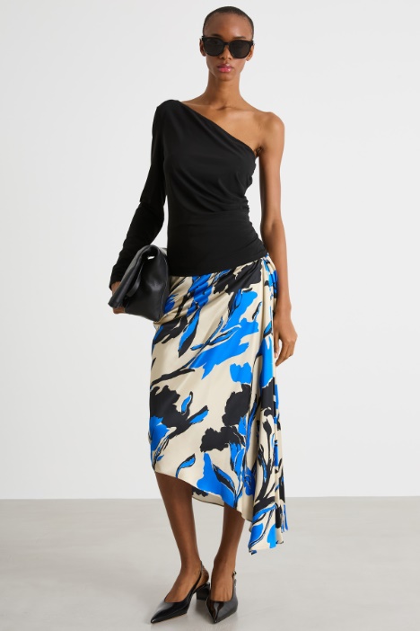 One-shoulder top in jersey Intrend