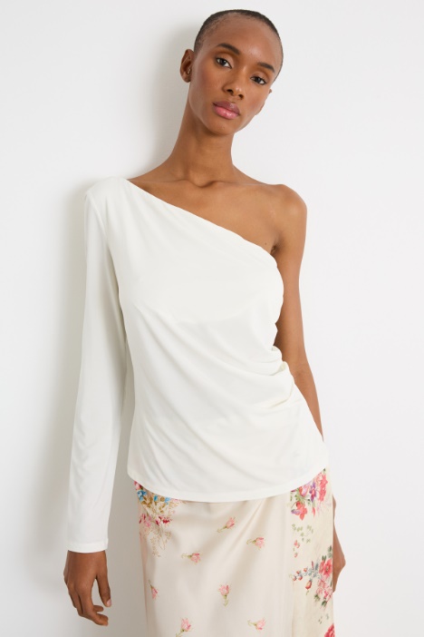 One-shoulder top in jersey Intrend