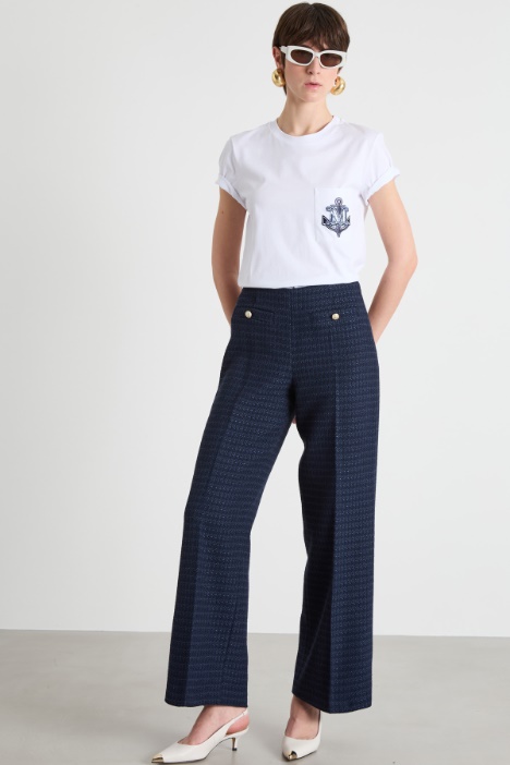 Embroidered jersey T-shirt Intrend