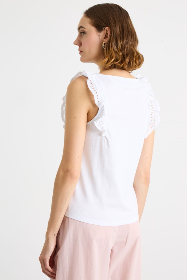 Broderie Anglaise ruffle top Intrend - 4