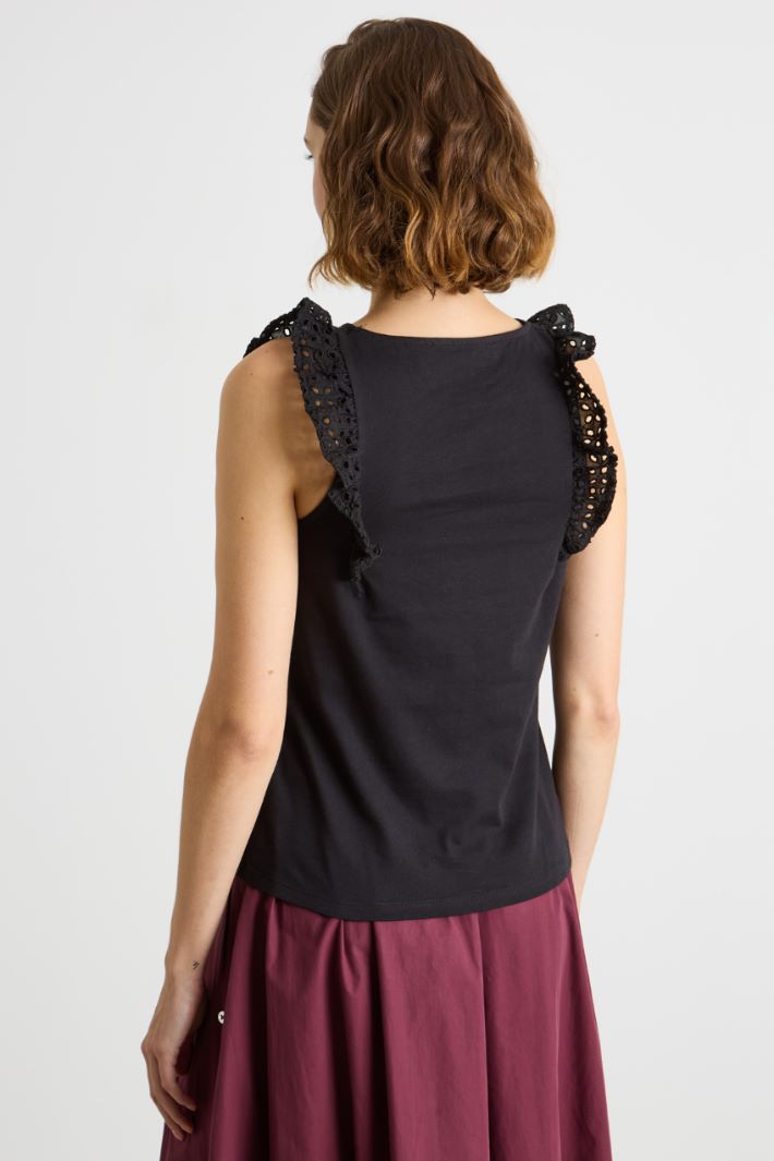Broderie Anglaise ruffle top Intrend - 4