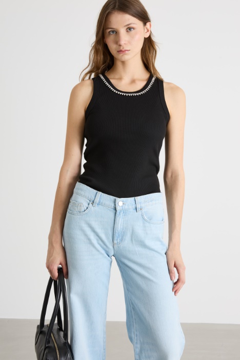 Embellished jersey top Intrend
