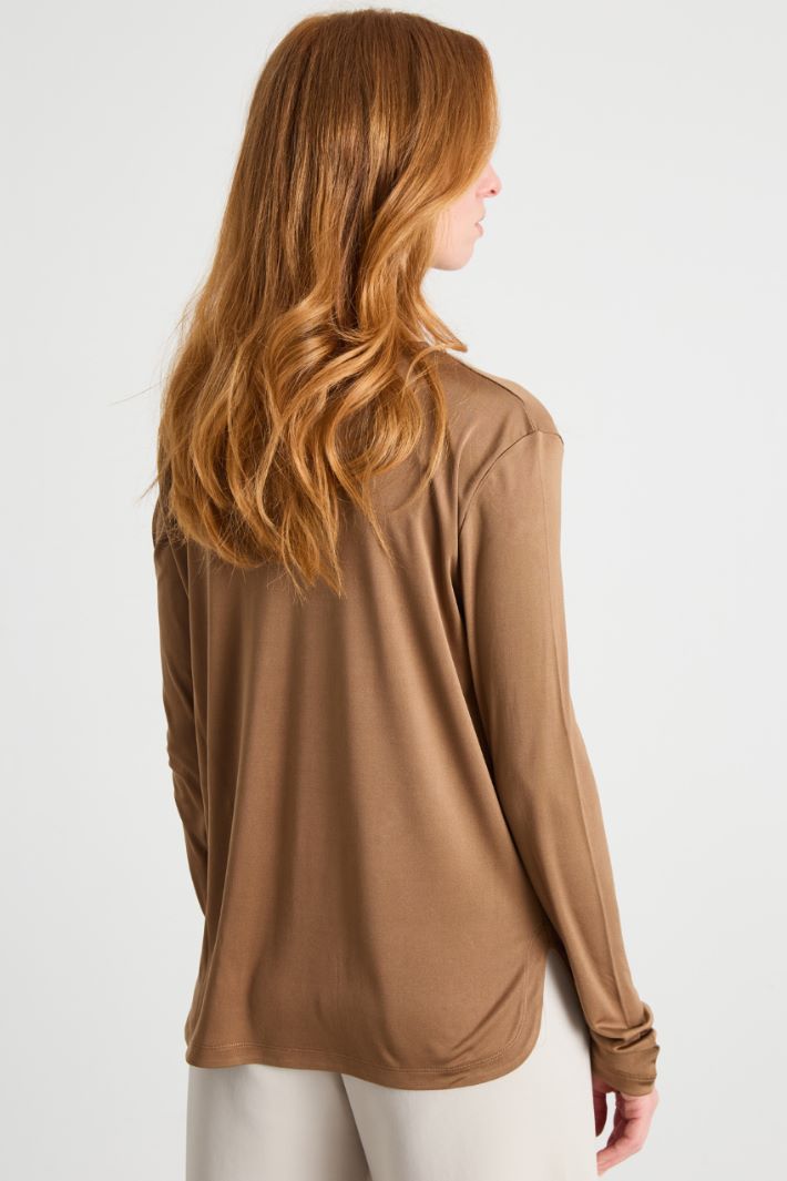 Top con scollo a V - MARRONE - Intrend - 4