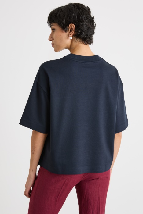 T-shirt boxy a spalla scesa