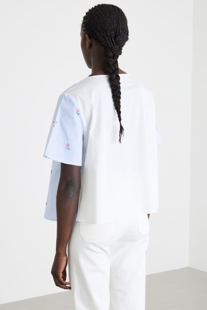 Poplin and jersey top Intrend - 4
