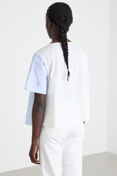 Top in popeline e jersey