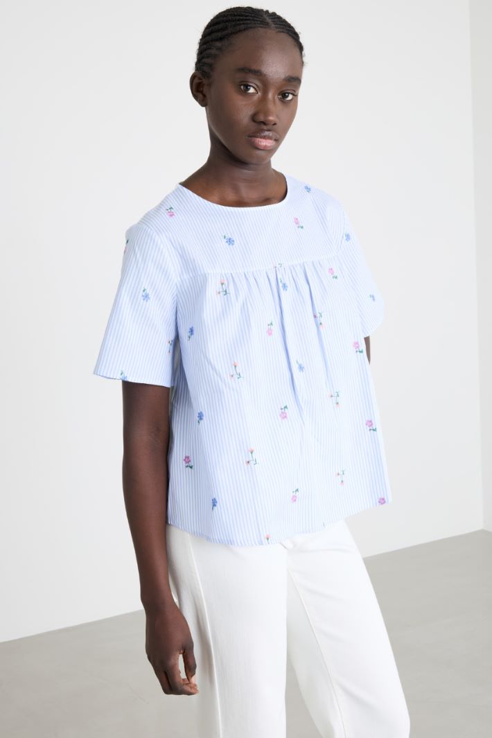 Poplin and jersey top Intrend - 2