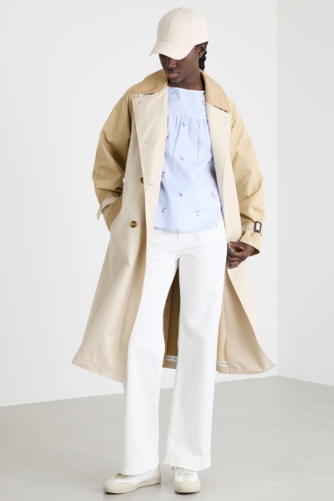 Poplin and jersey top Intrend