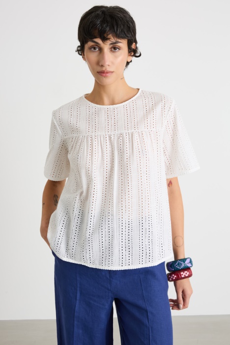 Poplin and jersey top Intrend