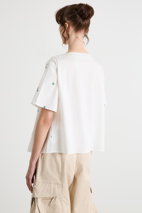 Top in popeline e jersey