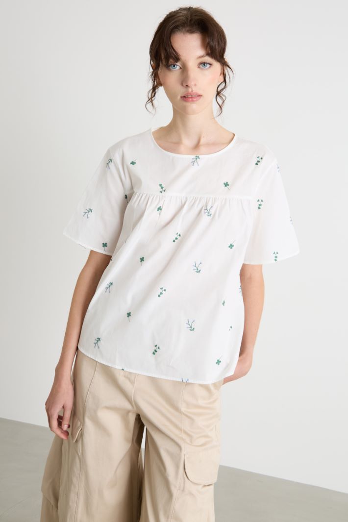 Poplin and jersey top Intrend - 2