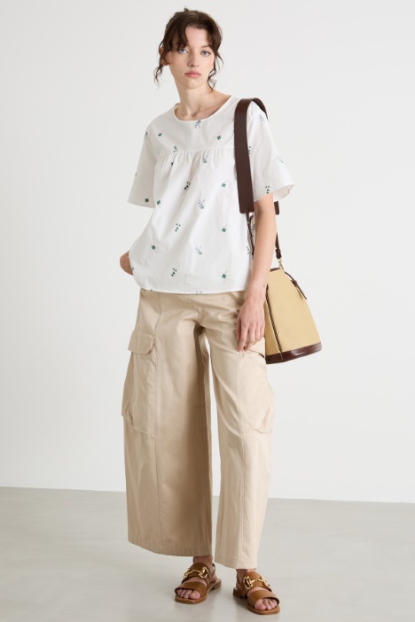 Poplin and jersey top Intrend