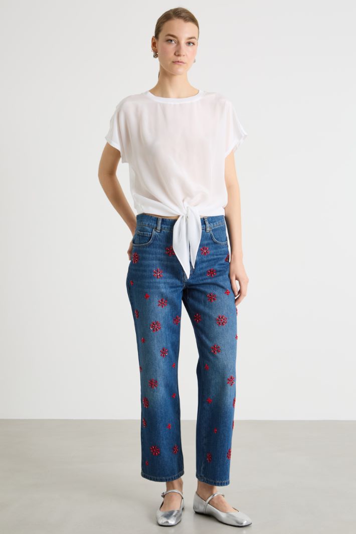 Dual-fabric T-shirt Intrend