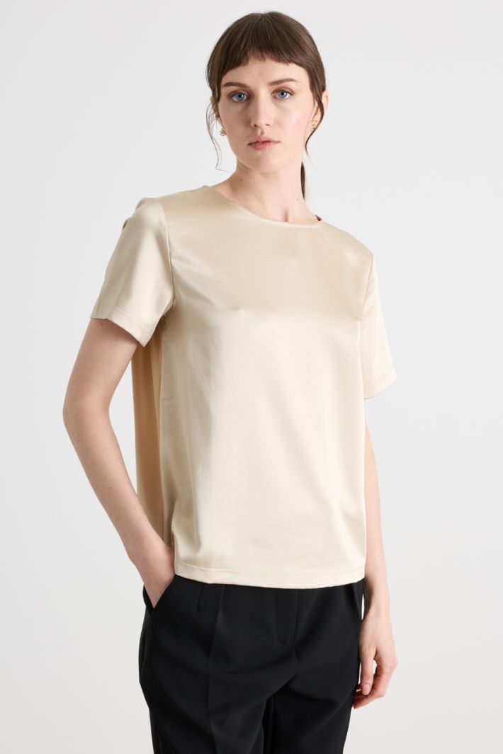 T-shirt in raso tecnico e jersey Intrend - 2