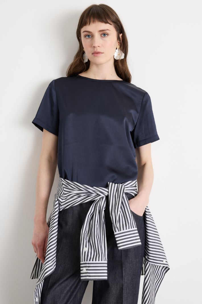 T-shirt in raso tecnico e jersey Intrend - 2