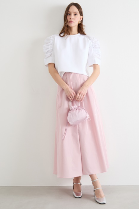 Ruched-sleeve T-shirt Intrend