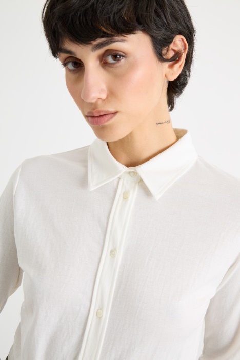 Camicia in jersey piqué