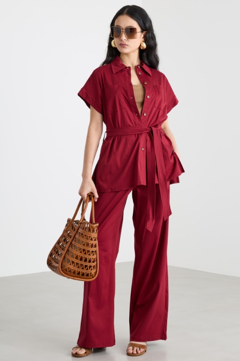 Belted Wide-Fit Shirt Intrend