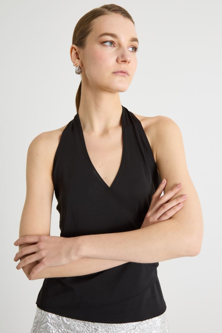 Top incrociato bimateriale Intrend - 2