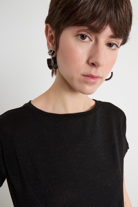 Top in jersey laminato