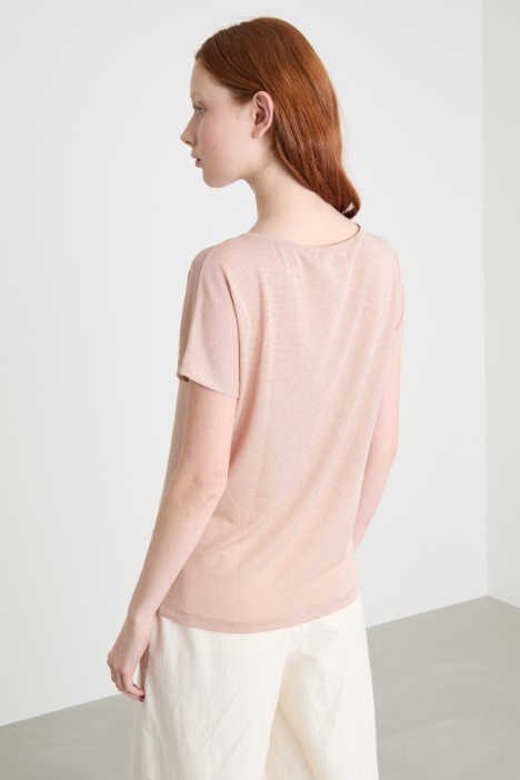 Top in jersey laminato