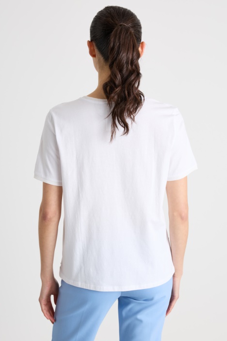 T-shirt in jersey con strass