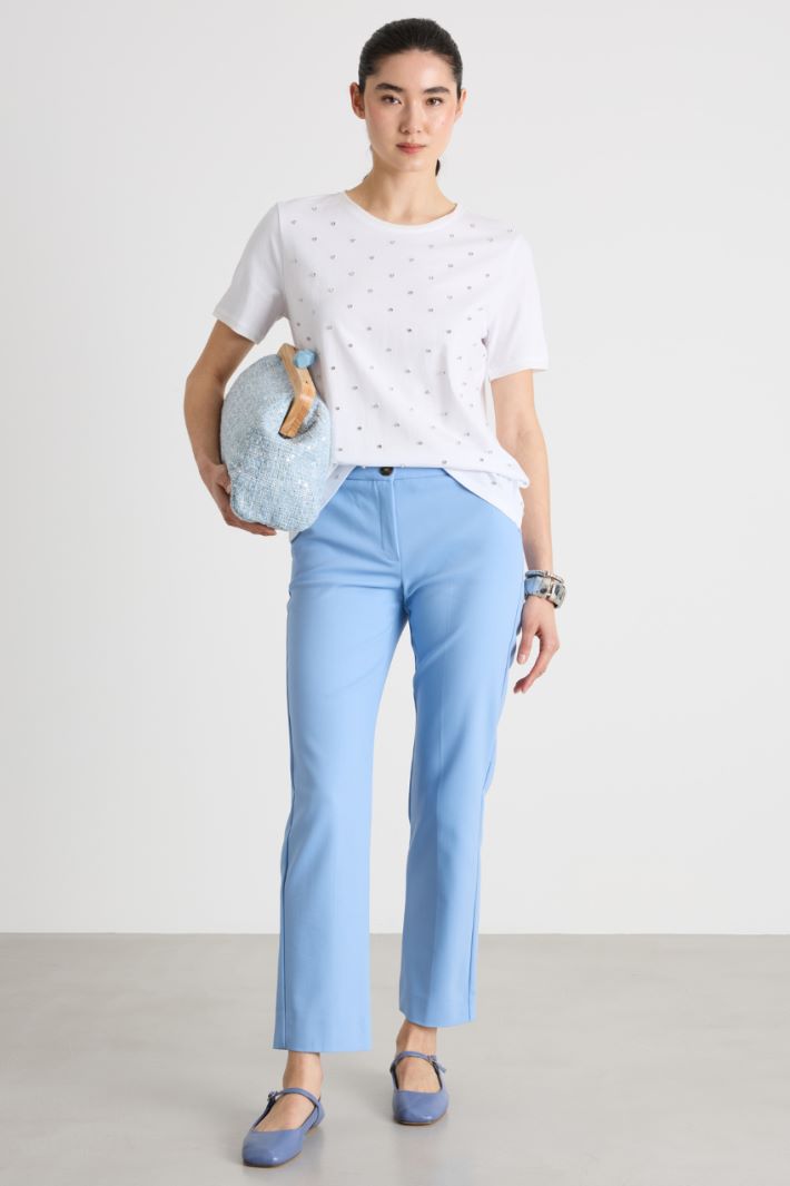 T-shirt in jersey con strass Intrend