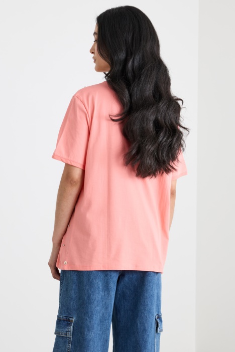 T-shirt in jersey con strass