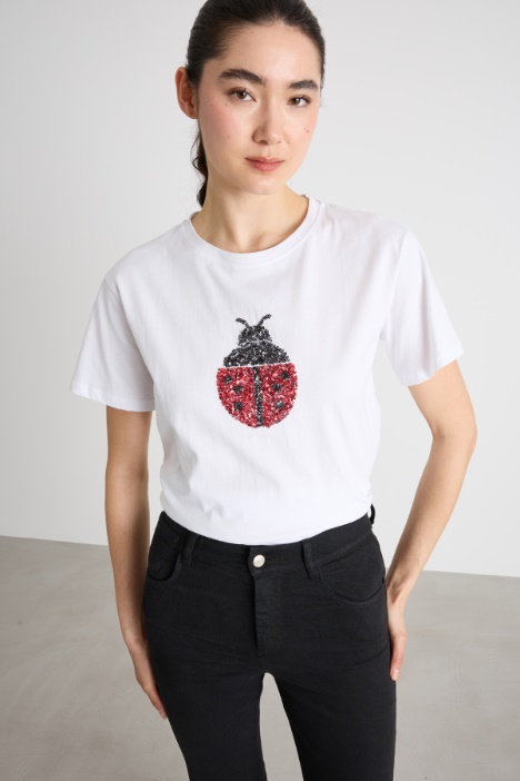 T-shirt con ricamo bijoux Intrend
